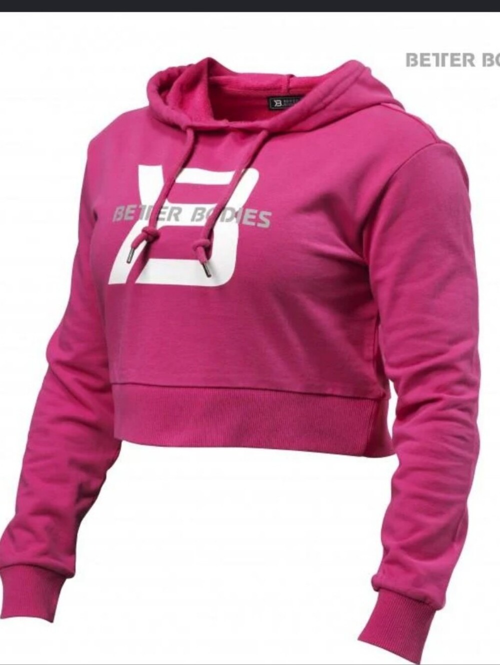 Better Bodies Hot Pink Cropped Hoodie